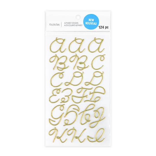 12 Pack: Gold Puffy Hand Letter Stickers by Recollections™